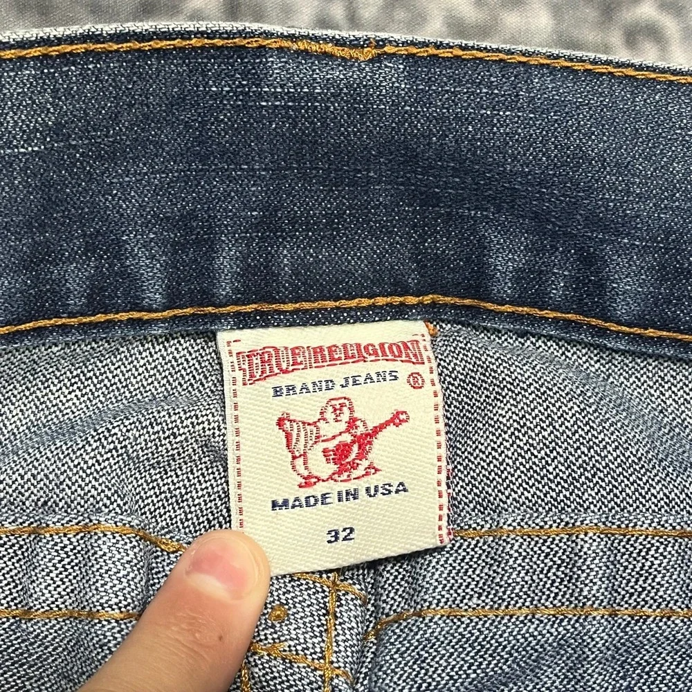 True Religion Billy Jeans‎ Mens 32x34 Blue Studded Relaxed Bootcut Vintage Y2K